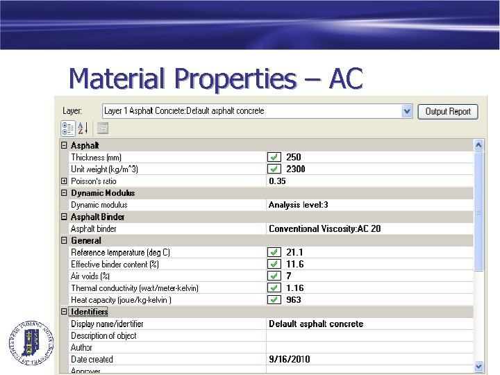 Material Properties – AC 