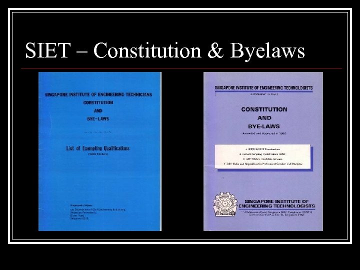 SIET – Constitution & Byelaws 