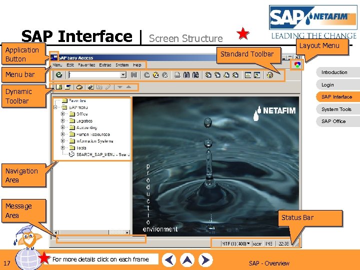 SAP Interface | Application Button Screen Structure Layout Menu Standard Toolbar Introduction Menu bar