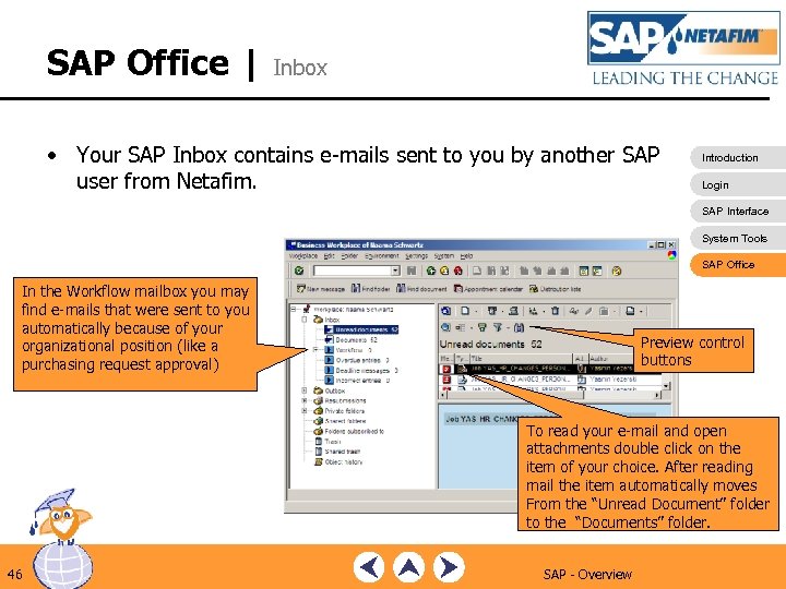 SAP Office | Inbox • Your SAP Inbox contains e-mails sent to you by