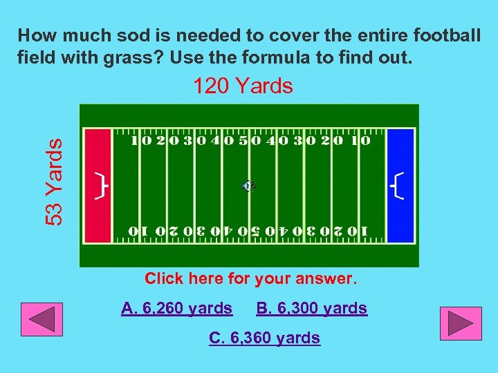 How much sod is needed to cover the entire football field with grass? Use