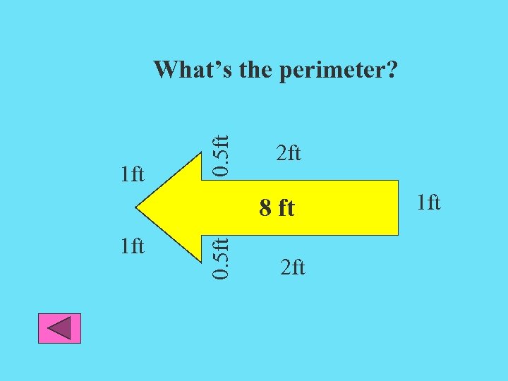 1 ft 0. 5 ft What’s the perimeter? 2 ft 1 ft 0. 5