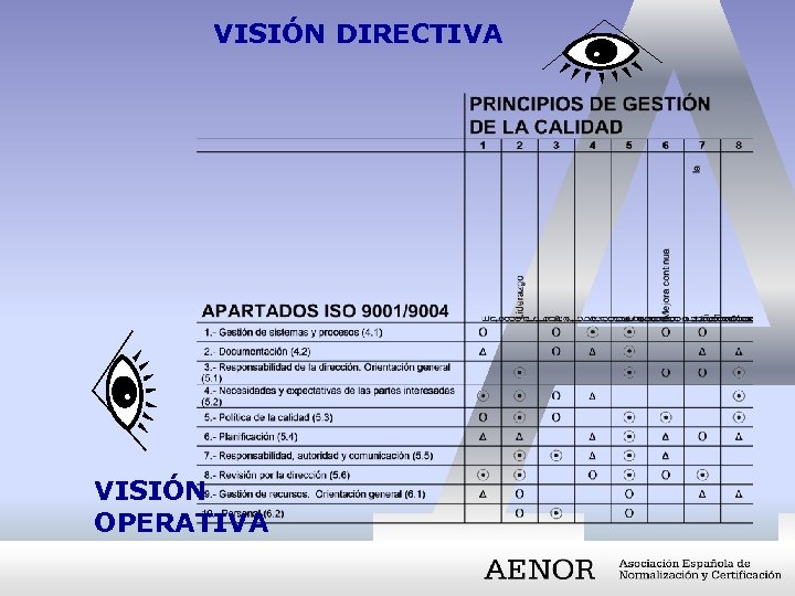 VISIÓN DIRECTIVA VISIÓN OPERATIVA 