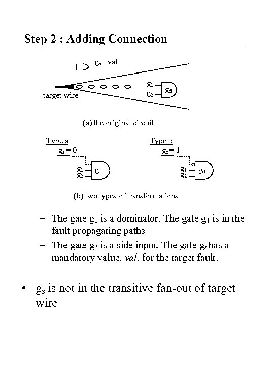 Step 2 : Adding Connection gs= val g 1 g 2 target wire gd