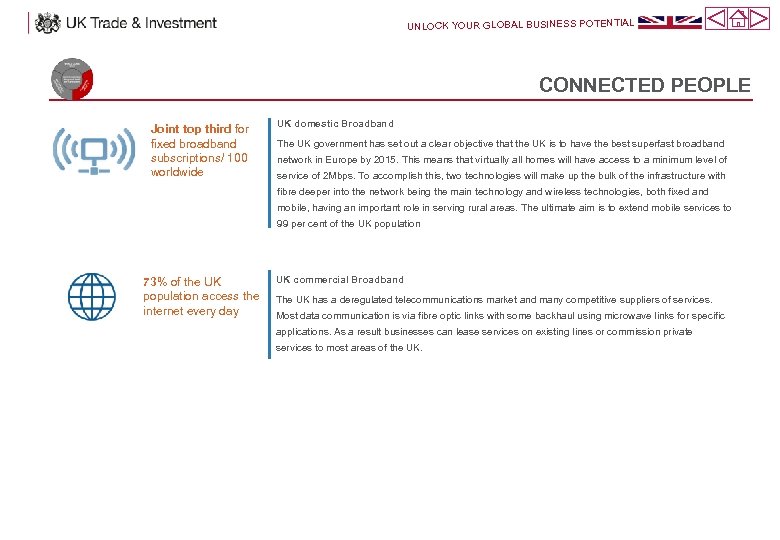 UNLOCK YOUR GLOBAL BUSINESS POTENTIAL CONNECTED PEOPLE Joint top third for fixed broadband subscriptions/