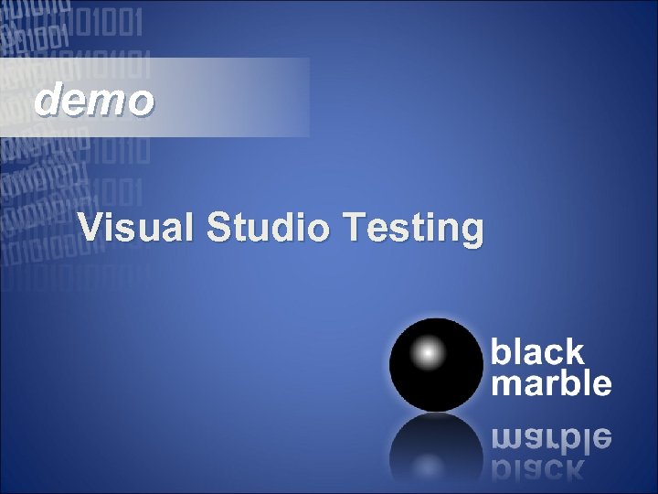 demo Visual Studio Testing 