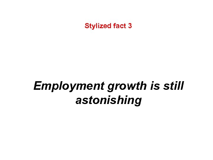 Stylized fact 3 Employment growth is still astonishing 