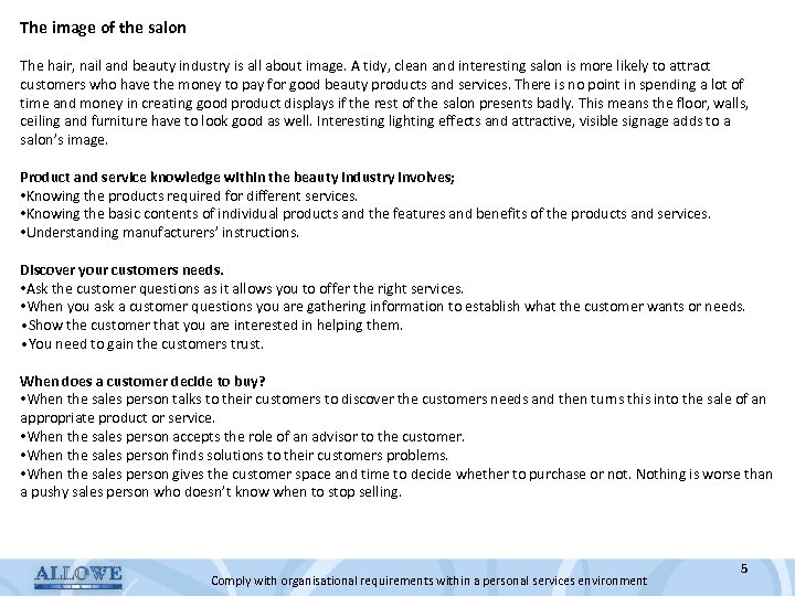 The image of the salon The hair, nail and beauty industry is all about