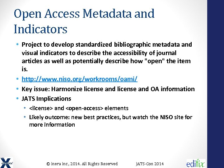 Open Access Metadata and Indicators • Project to develop standardized bibliographic metadata and visual