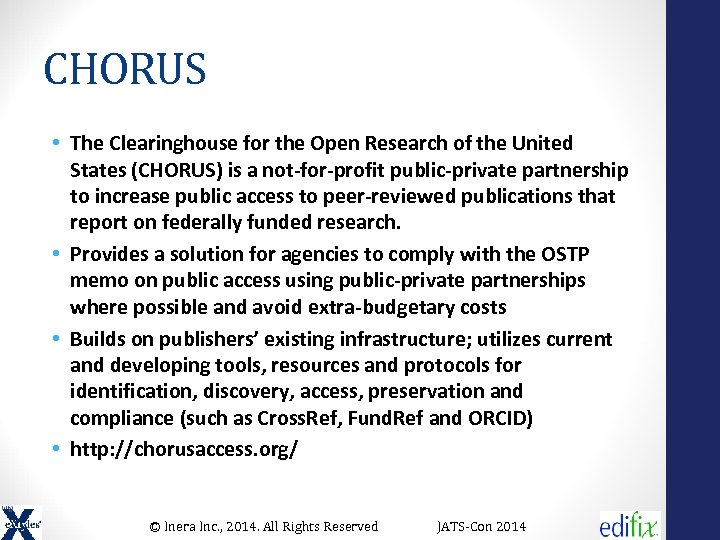 CHORUS • The Clearinghouse for the Open Research of the United States (CHORUS) is