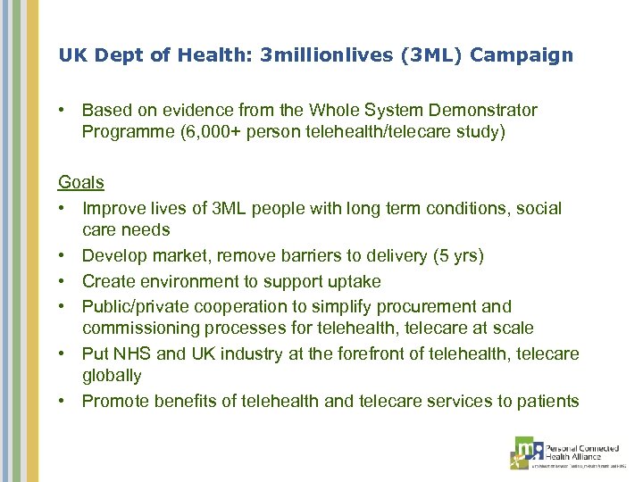 UK Dept of Health: 3 millionlives (3 ML) Campaign • Based on evidence from