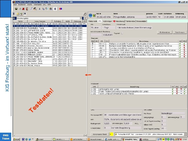 PMS Team Te st da te n! KIS Freiburg - im Verbund stark! KIinikrechenzentrum