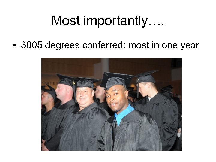 Most importantly…. • 3005 degrees conferred: most in one year 