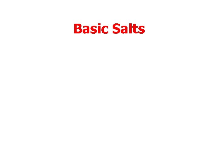 Basic Salts 
