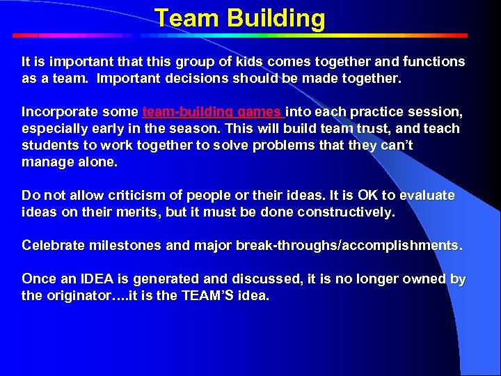 T e a m B u i l d i n g Team Building