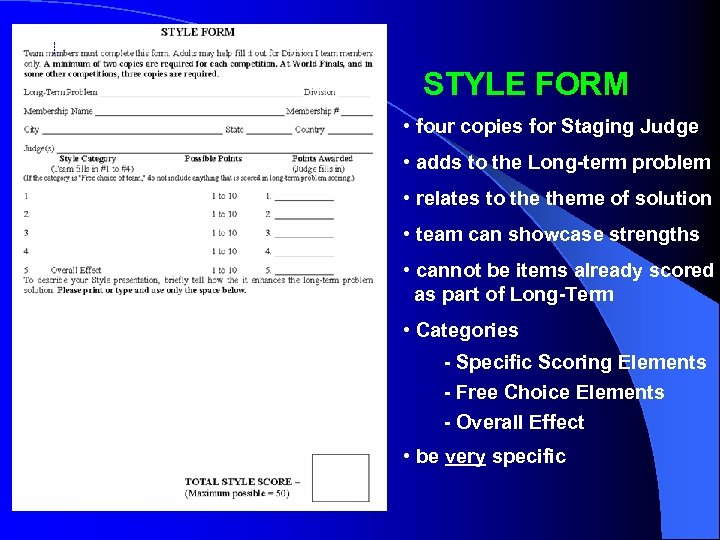 S t y l e F o r m STYLE FORM • four copies