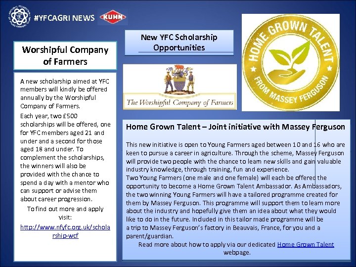 #YFCAGRI NEWS Worshipful Company of Farmers A new scholarship aimed at YFC members will