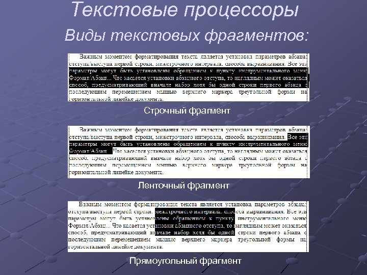 Текстовый фрагмент это. Вид а фрагмент а. Виды текстовых фрагментов. Текстовые процессоры виды. Типы форматирования текстового фрагмента.