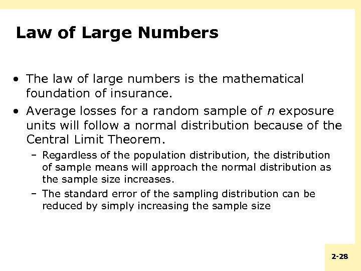 Chapter 2 The Insurance Mechanism Agenda