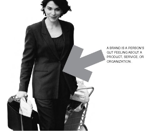 A BRAND IS A PERSON’S GUT FEELING ABOUT A PRODUCT, SERVICE, OR ORGANIZATION. 