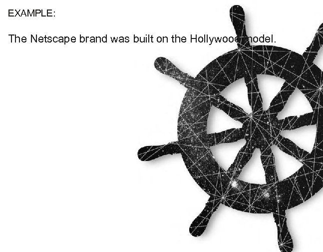 EXAMPLE: The Netscape brand was built on the Hollywood model. 