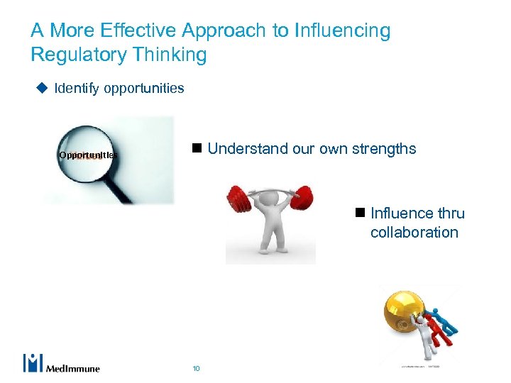 A More Effective Approach to Influencing Regulatory Thinking u Identify opportunities Opportunities n Understand