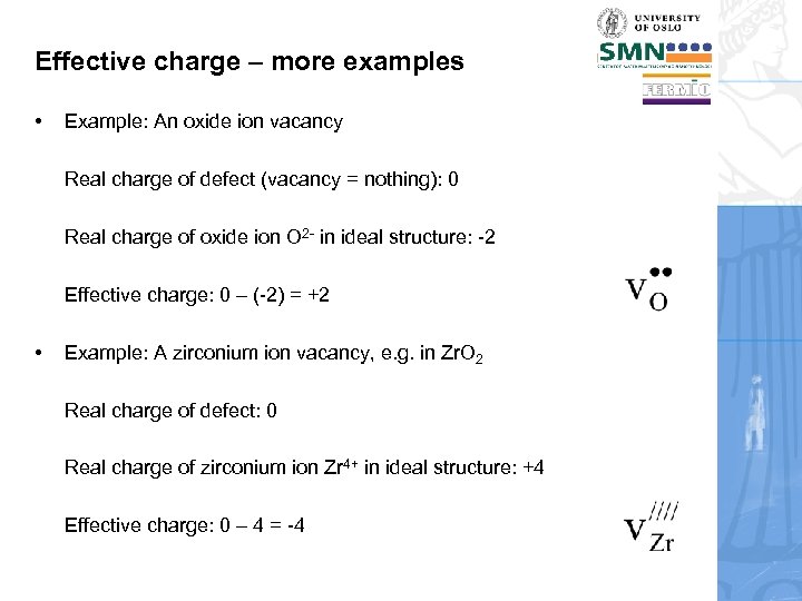 Effective charge – more examples • Example: An oxide ion vacancy Real charge of