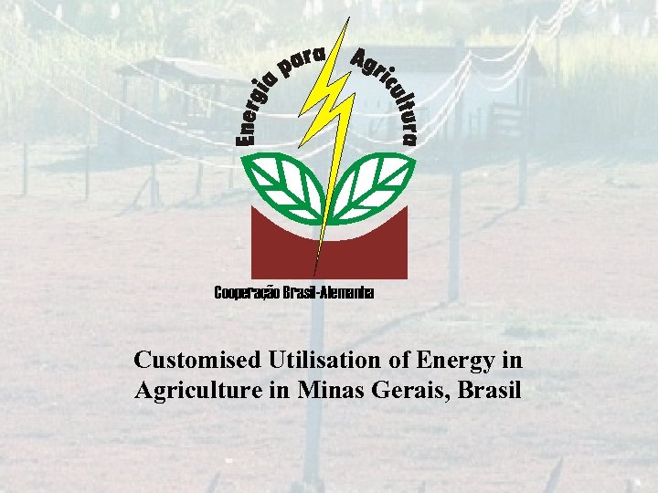 Cooperação Brasil-Alemanha Customised Utilisation of Energy in Agriculture in Minas Gerais, Brasil 