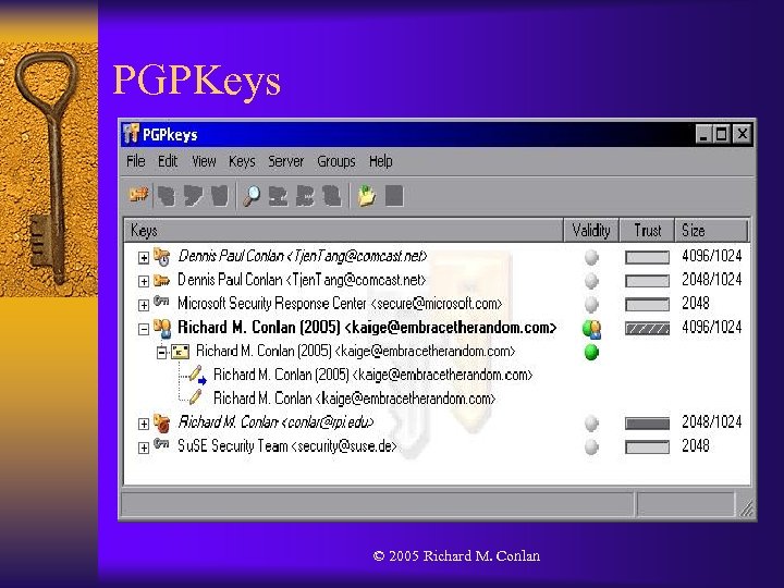 PGPKeys © 2005 Richard M. Conlan 