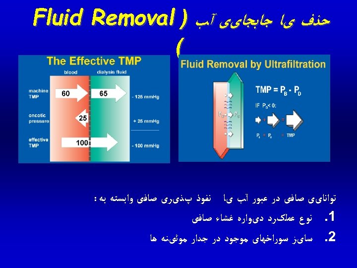  ﺣﺬﻑ یﺎ ﺟﺎﺑﺠﺎیی آﺐ ) Fluid Removal ( ﺗﻮﺍﻧﺎیی ﺻﺎﻓی ﺩﺭ ﻋﺒﻮﺭ آﺐ