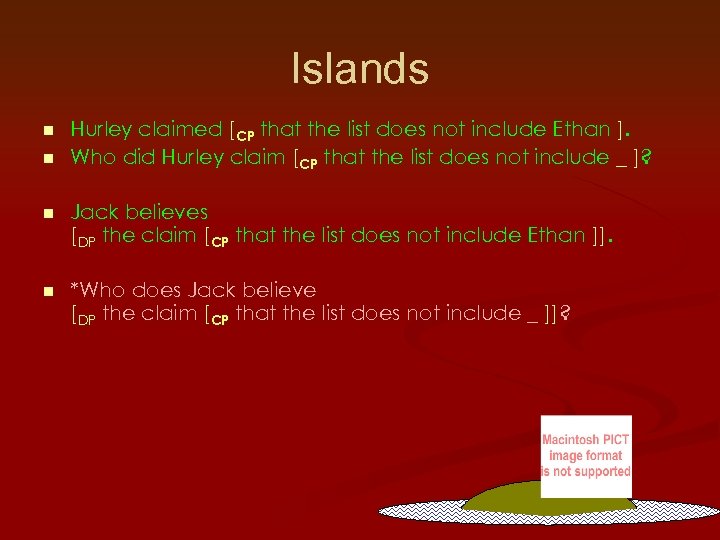 Islands n n Hurley claimed [CP that the list does not include Ethan ].