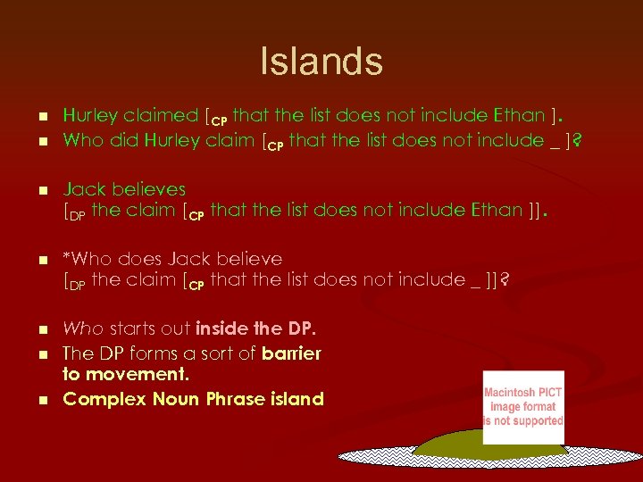 Islands n n Hurley claimed [CP that the list does not include Ethan ].