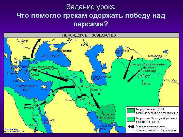 Задание урока Что помогло грекам одержать победу над персами? 