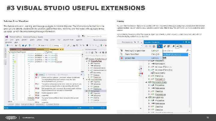 #3 VISUAL STUDIO USEFUL EXTENSIONS CONFIDENTIAL 16 