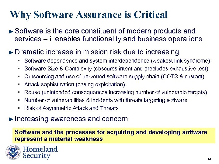 Why Software Assurance is Critical Software is the core constituent of modern products and