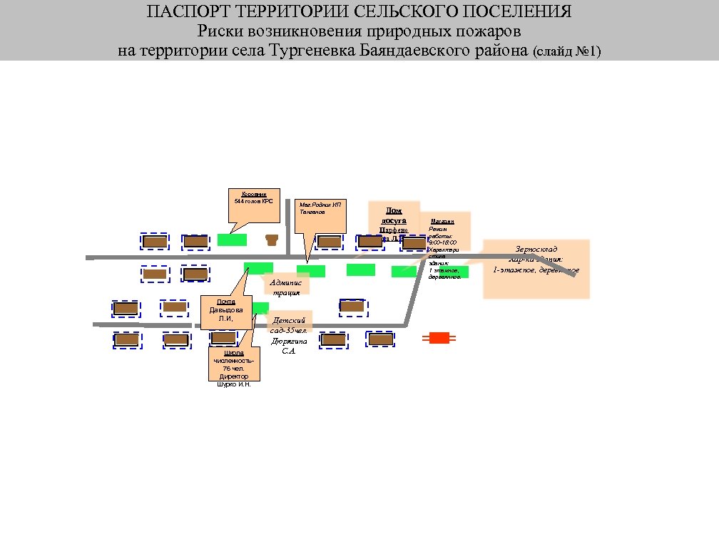 ПАСПОРТ ТЕРРИТОРИИ СЕЛЬСКОГО ПОСЕЛЕНИЯ Риски возникновения природных пожаров на территории села Тургеневка Баяндаевского района