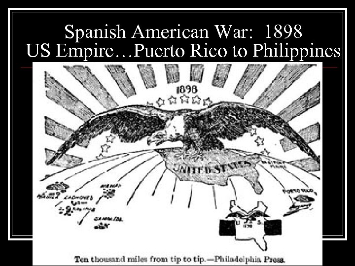 Spanish American War: 1898 US Empire…Puerto Rico to Philippines 