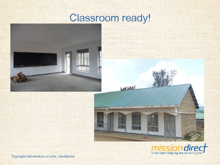 Classroom ready! Copyright information or note / smallprint 