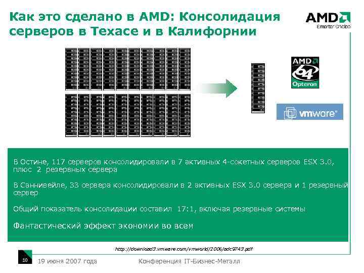 Как это сделано в AMD: Консолидация серверов в Техасе и в Калифорнии В Остине,