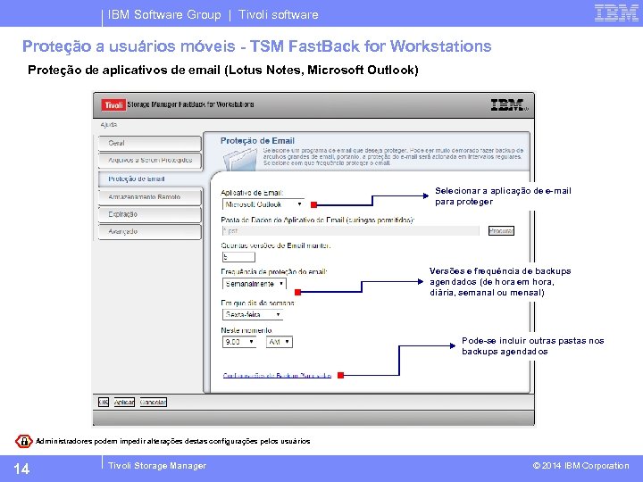 IBM Software Group | Tivoli software Proteção a usuários móveis - TSM Fast. Back