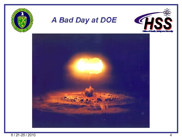A Bad Day at DOE 6 / 21 -25 / 2010 4 