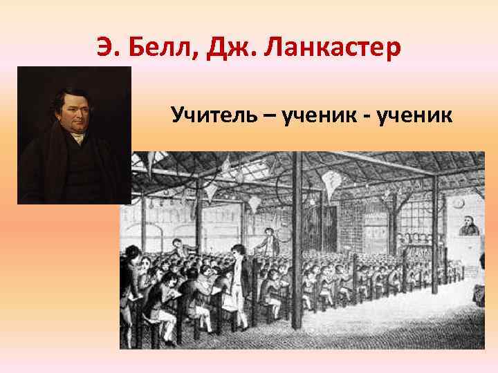 Э. Белл, Дж. Ланкастер Учитель – ученик - ученик 