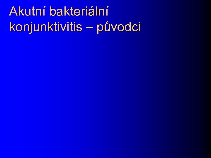 Akutní bakteriální konjunktivitis – původci 