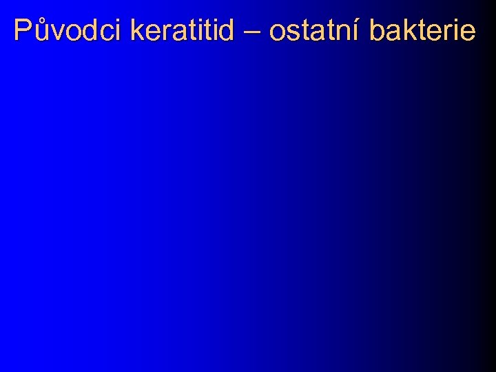 Původci keratitid – ostatní bakterie 