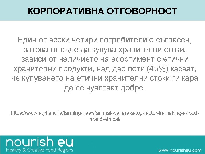 КОРПОРАТИВНА ОТГОВОРНОСТ Един от всеки четири потребители е съгласен, затова от къде да купува