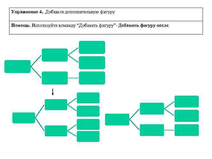 Упражнение 4. Добавьте дополнительную фигуру Помощь. Используйте команду “Добавить фигуру”- Добавить фигуру после 