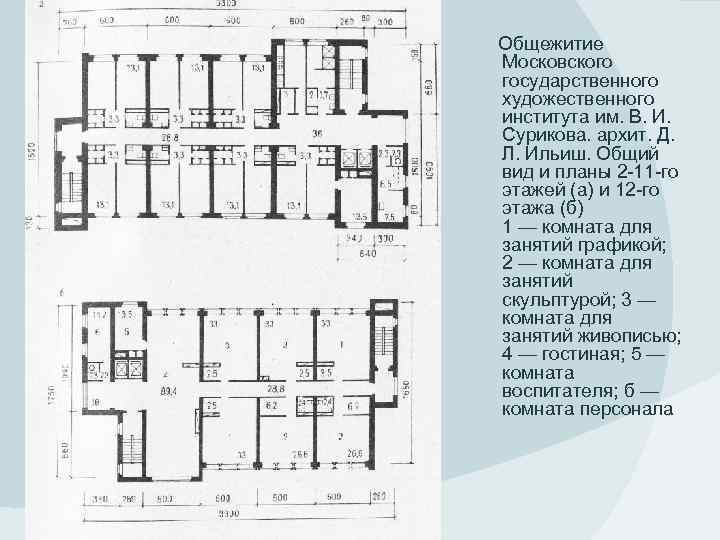  Общежитие Московского государственного художественного института им. В. И. Сурикова. архит. Д. Л. Ильиш.