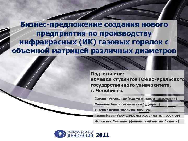 Бизнес-предложение создания нового предприятия по производству инфракрасных (ИК) газовых горелок с объемной матрицей различных