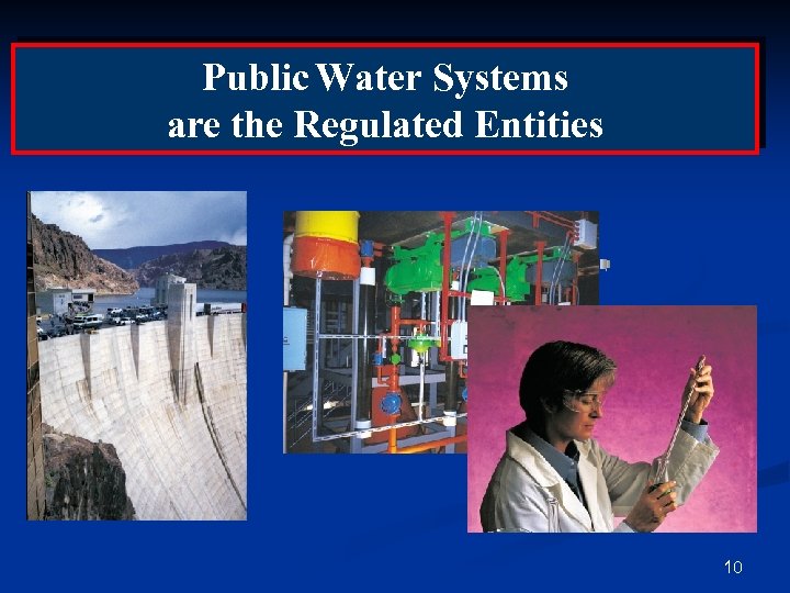 Public Water Systems are the Regulated Entities 10 