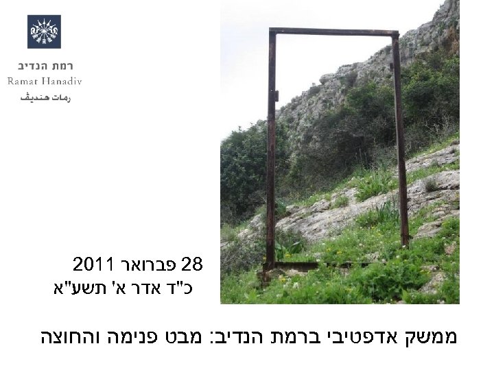  82 פברואר 1102 כ"ד אדר א' תשע"א ממשק אדפטיבי ברמת הנדיב: מבט פנימה